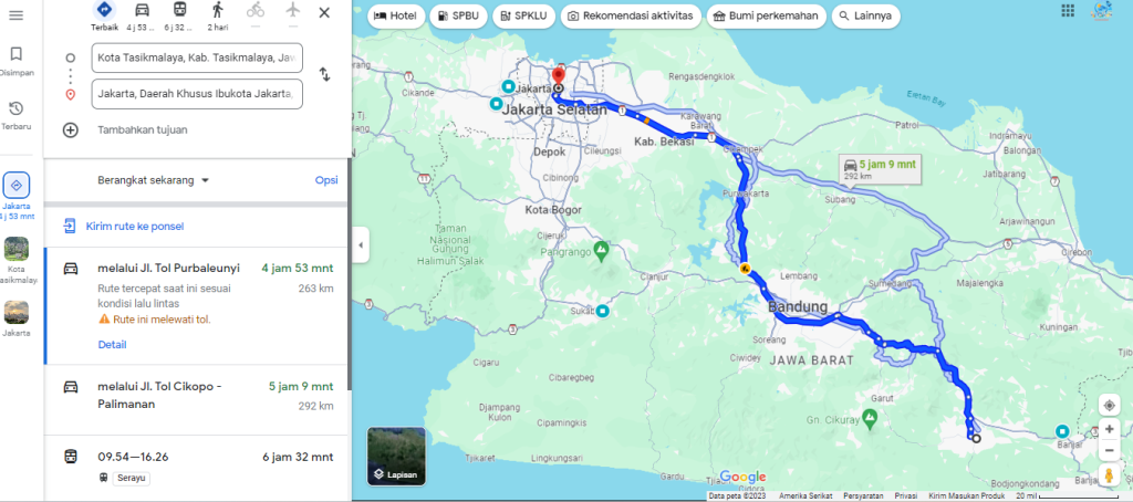 travel tasikmalaya jakarta